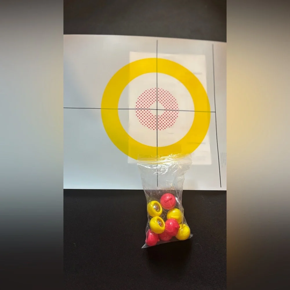 Tabletop Curling Game Set - Yellow and Red